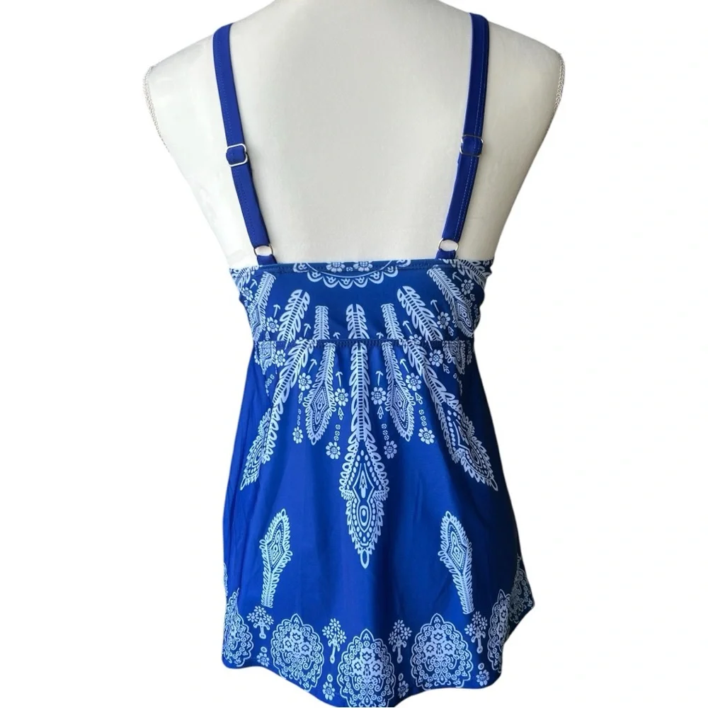 Blue Paisley Tankini Set - Picture 3 of 8